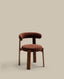 Granite chair in brown chenille and with solid ash wood in a walnut finish FSC 100%