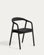 Derile chair in solid oak wood with black finish and black paper rope cord FSC 100%
