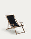 Vilara black outdoor folding deck chair made of FSC 100% solid acacia wood