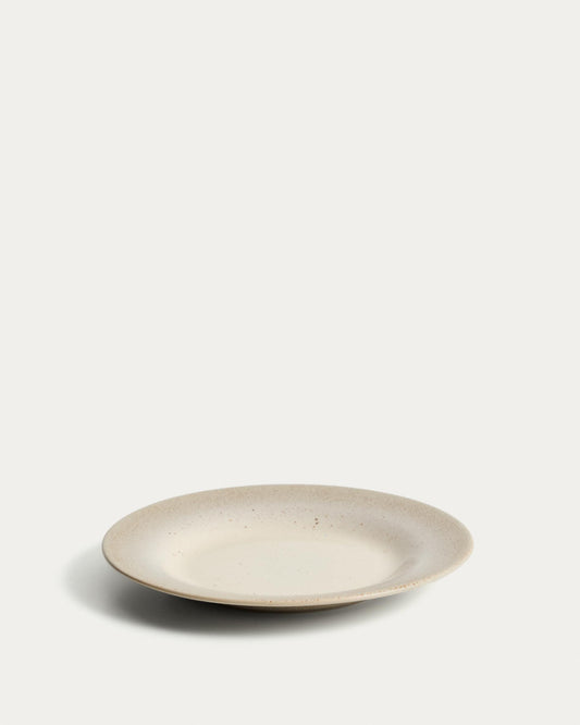 Sarel beige ceramic dessert plate
