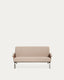 Amsen light brown 2-seater sofa in walnut plywood with brushed stainless steel legs 165cm