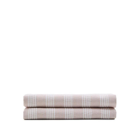 Macie orange and beige striped 100% cotton bedspread for 90/135cm bed