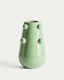 Odra vase in light green ceramic with glossy finish 25.5cm