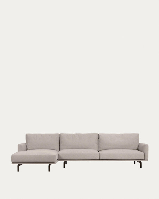 Galene 4 seater sofa with left-hand chaise longue in beige, 314 cm FSC Mix Credit