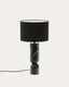 Vex table lamp in black marble with a black linen shade