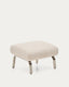 Amsen beige footrest with brushed stainless steel legs 68 x 55 cm