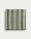 Dirome green striped 100% PET chair cushion 40 x 40cm