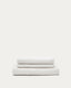Nora armchair cover in ecru linen and cotton 140cm