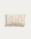 Verion green cushion cover with embroidered geometric detail 30 x 50cm