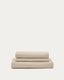 Nora 3-seater sofa cover in taupe linen and cotton