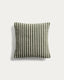 Dirome green striped 100% PET cushion cover 45 x 45cm