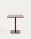 Brai outdoor table in burgundy galvanised steel 70 x 70cm
