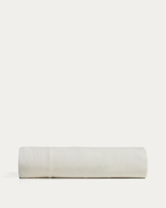Sirale 100% cotton sateen top sheet with washed white finish for 150/160cm bed
