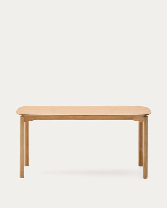 Indara table in ash veneer with natural finish 160 x 90 cm