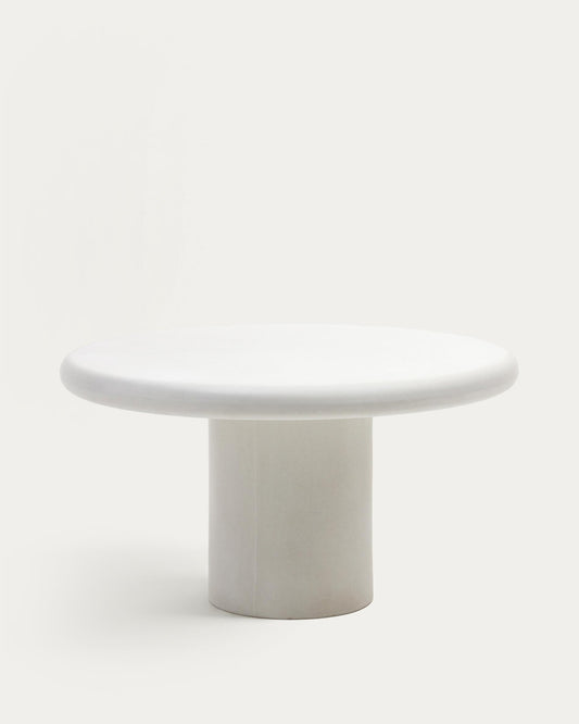 Addaia white cement, round table, Ø140 cm
