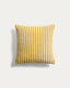 Dirome yellow striped 100% PET cushion cover 45 x 45 cm
