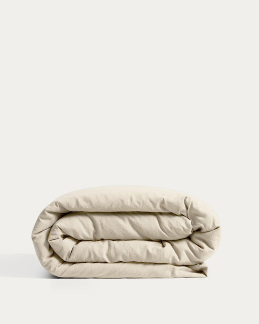 Simmel ecru linen blend duvet cover for 90 cm bed