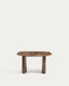 Pirita side table in brown marble with solid oak wood legs with a dark finish 71 x 70cm FSC 100%