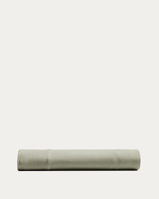 Sirale 100% cotton sateen top sheet with washed green finish for 150/160cm bed