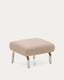 Amsen light brown footrest with brushed stainless steel legs 68 x 55 cm