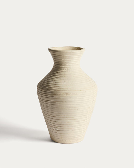 Pria beige papier-mâché vase 36cm