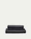 Nora 3-seater sofa cover in anthracite grey linen and cotton