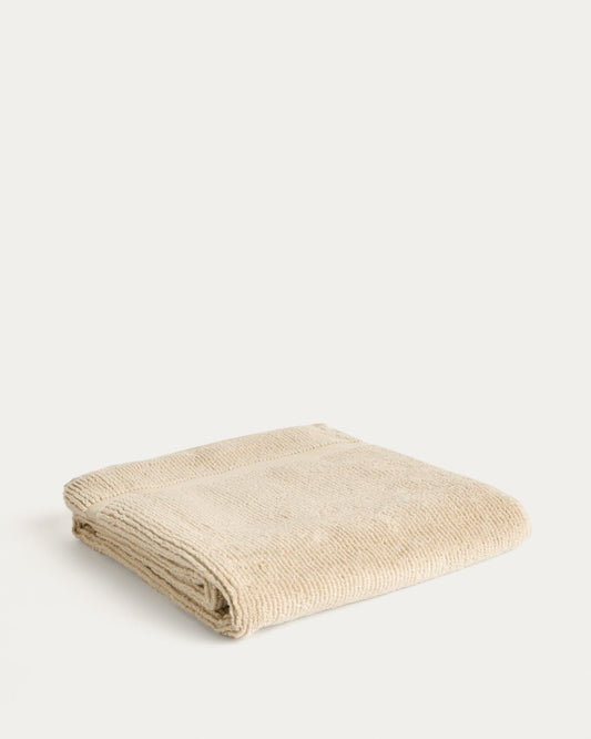 Olvira 100% cotton beige jacquard bath towel 70 x 140cm
