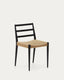 Analy chair in solid oak wood with black finish and rope seat FSC Mix Credit