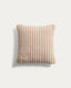 Dirome beige striped 100% PET cushion cover 45 x 45cm