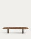 Pirita coffee table in brown marble with solid oak wood legs with a dark finish 147 x 65cm FSC 100%