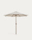 Milna beige parasol with central pole and taupe steel structure Ø300cm