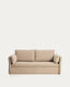 Tanit sofa bed in beige with natural finish solid beech wood legs, 210 cm FSC Mix Credit