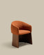 Bosca chair in terracotta chenille and walnut veneer FSC 100%