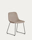 Zahara brown chenille chair with steel legs with black finish FSC 100%