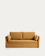 Tanit sofa bed in mustard with natural finish solid beech wood legs, 210 cm FSC Mix Credit