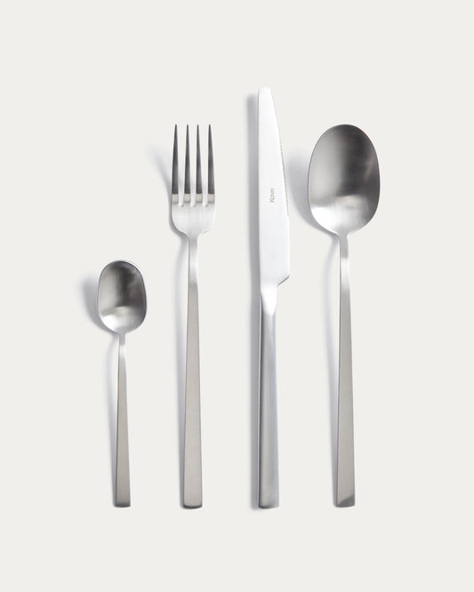 Dilora 16-piece stainless steel cutlery set with a matte finish