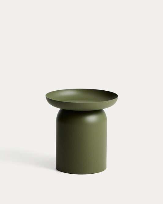 Arcola side table in green aluminium Ø45cm
