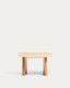 Pirita side table in beige travertine with solid oak wood legs with a natural-coloured finish 71 x 70cm FSC 100%
