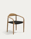 Nina stackable chair in FSC 100% solid acacia wood and black rope seat