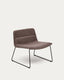 Zahara brown armchair and steel in a black finish, 100% FSC