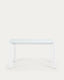 Axis white glass extendable table with white steel legs 140 (200) cm