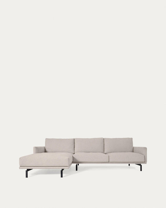 Galene 3 seater sofa with left-hand chaise longue in beige, 254 cm FSC Mix Credit