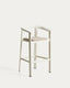 Erice stool in aluminium and ecru rope cord 75cm