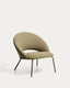 Bonali armchair in green chenille with green metal legs FSC Mix Credit