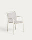 Luri stackable outdoor chair in ecru aluminium and beige texteline