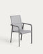 Canea stackable outdoor chair in grey texteline and graphite aluminium