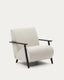 Meghan armchair in pearl chenille and with solid beech wood in a wenge finish FSC Mix Credit