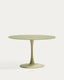 Vedira table in glass and green steel Ø120cm