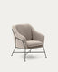 Brida armchair in beige and steel legs with black finish