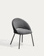 Bonali chair in grey chenille with grey metal legs FSC Mix Credit